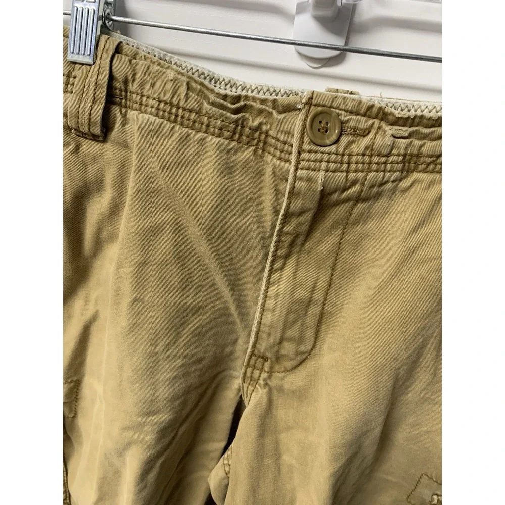 Vintage Mens Aeropostale Drawstrings Cargo Shorts Military Army Khaki Sz 30 Y2K